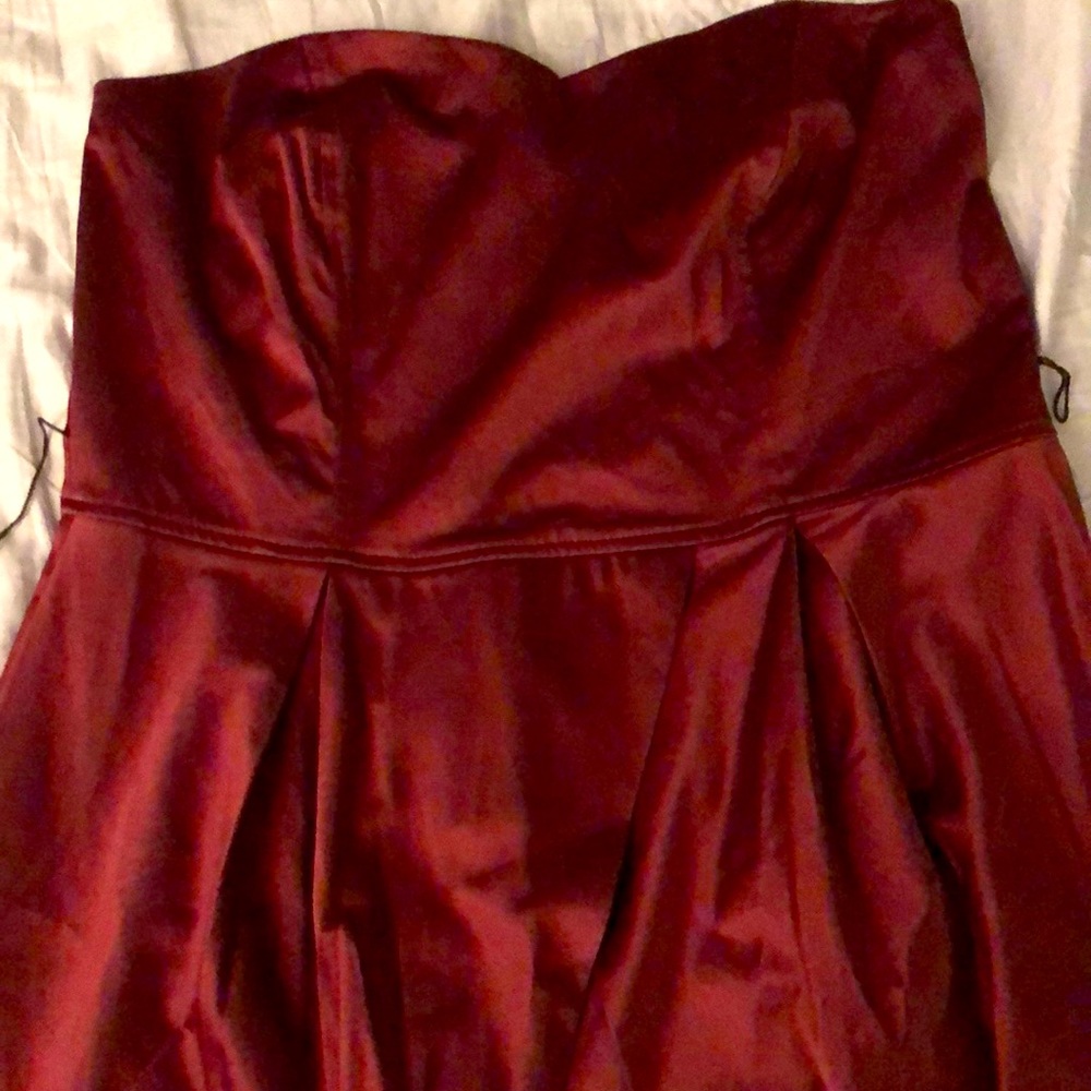 TRIXXI a satin strapless cocktail dress